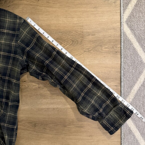 Men’s Timberland Flannel Shirt XL | 100% Cotton | Black Green Plaid - Picture 6 of 8